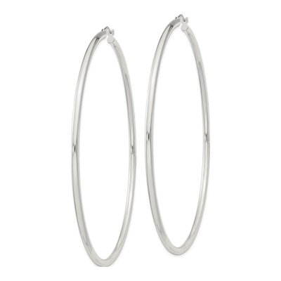 Sterling Silver 82mm Round Hoop Earrings – view 2