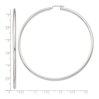 Sterling Silver 82mm Round Hoop Earrings – view 4