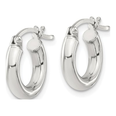 Sterling Silver 16mm Round Hoop Earrings – view 3