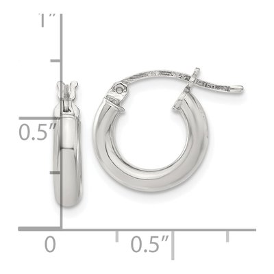 Sterling Silver 16mm Round Hoop Earrings – view 5