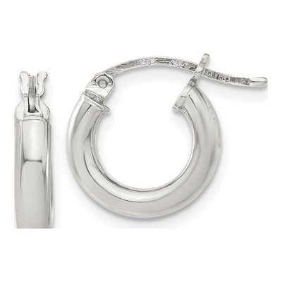 Sterling Silver 16mm Round Hoop Earrings