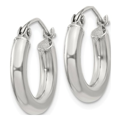 Sterling Silver 17mm Round Hoop Earrings – view 3