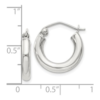 Sterling Silver 17mm Round Hoop Earrings – view 5