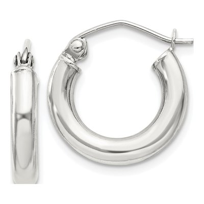 Sterling Silver 17mm Round Hoop Earrings