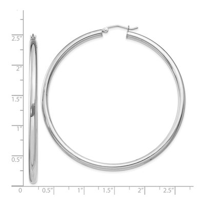 Sterling Silver 61mm Hoop Earrings – view 6