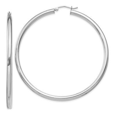 Sterling Silver 61mm Hoop Earrings