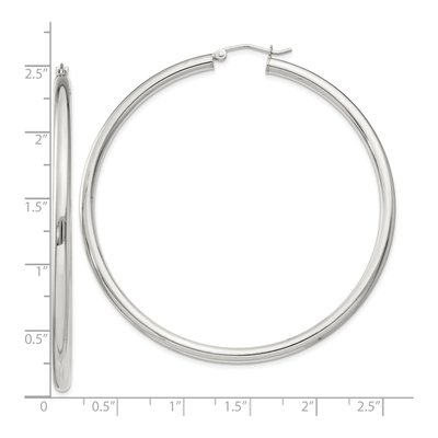 Sterling Silver 61mm Round Hoop Earrings – view 5