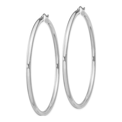Sterling Silver 67mm Hoop Earrings – view 3