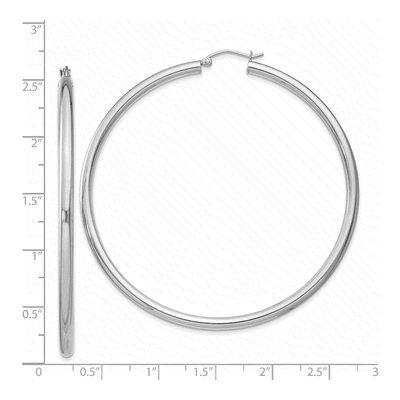 Sterling Silver 67mm Hoop Earrings – view 6