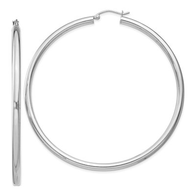 Sterling Silver 67mm Hoop Earrings