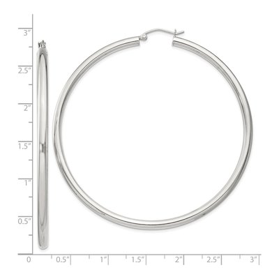 Sterling Silver 67mm Round Hoop Earrings – view 5