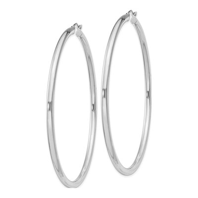 Sterling Silver 71mm Hoop Earrings – view 3