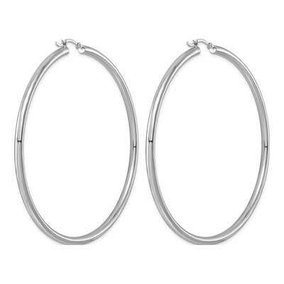 Sterling Silver 71mm Hoop Earrings – view 5