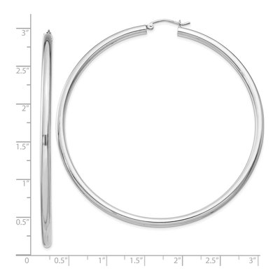 Sterling Silver 71mm Hoop Earrings – view 6