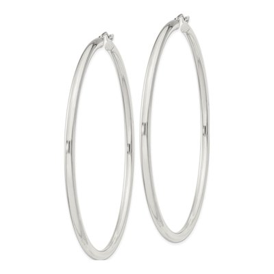 Sterling Silver 71mm Round Hoop Earrings – view 3