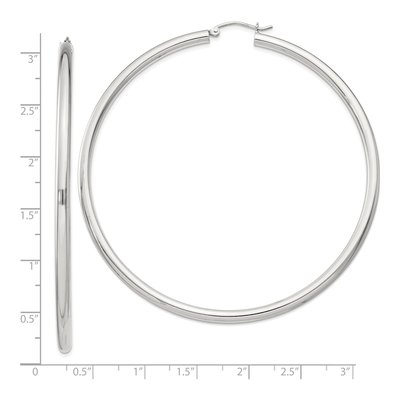 Sterling Silver 71mm Round Hoop Earrings – view 5