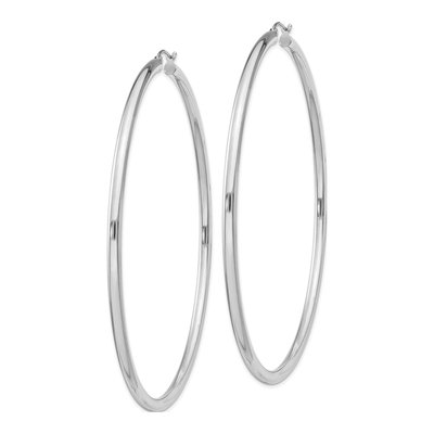 Sterling Silver 81mm Hoop Earrings – view 3