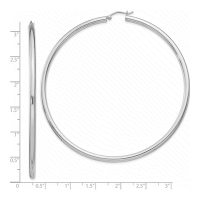 Sterling Silver 81mm Hoop Earrings – view 6