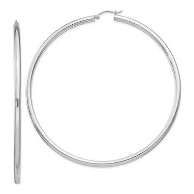 Sterling Silver 81mm Hoop Earrings