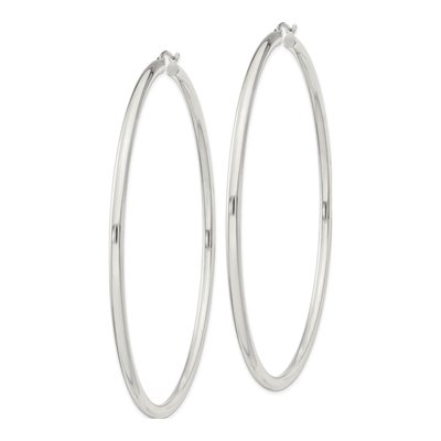 Sterling Silver 81mm Round Hoop Earrings – view 3