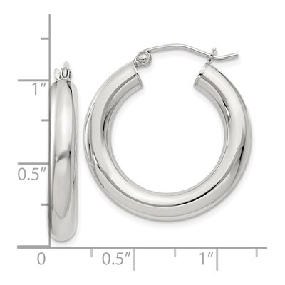 Sterling Silver 27mm Round Hoop Earrings – view 5