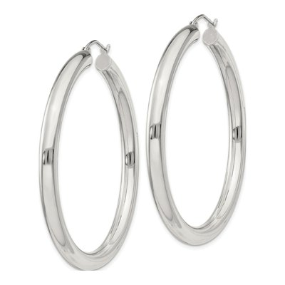 Sterling Silver 52mm Round Hoop Earrings – view 3