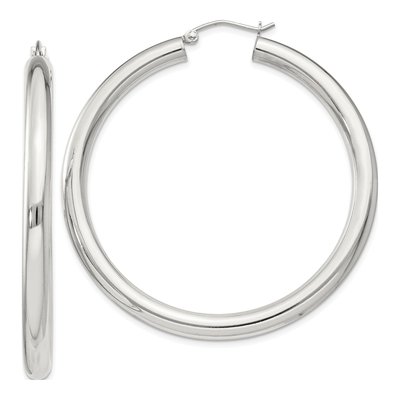 Sterling Silver 52mm Round Hoop Earrings