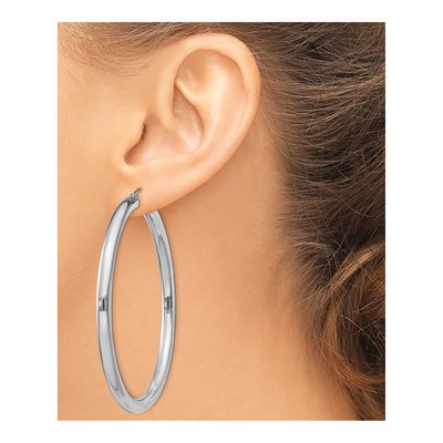 Sterling Silver 62mm Round Hoop Earrings – view 4