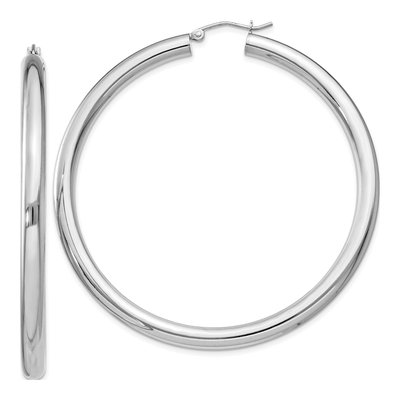 Sterling Silver 62mm Round Hoop Earrings