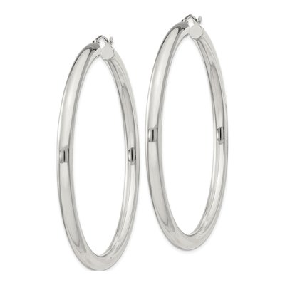 Sterling Silver 62mm Round Hoop Earrings – view 3