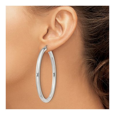 Sterling Silver 62mm Round Hoop Earrings – view 4