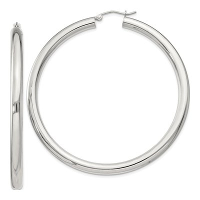Sterling Silver 62mm Round Hoop Earrings