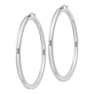 Sterling Silver 68mm Round Hoop Earrings – view 3