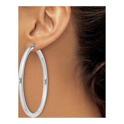 Sterling Silver 68mm Round Hoop Earrings – view 4
