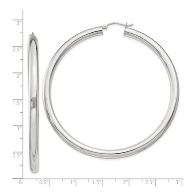 Sterling Silver 68mm Round Hoop Earrings – view 5
