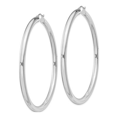 Sterling Silver 72mm Hoop Earrings – view 3