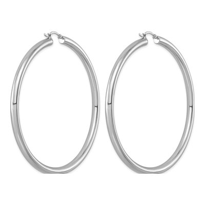Sterling Silver 72mm Hoop Earrings – view 5