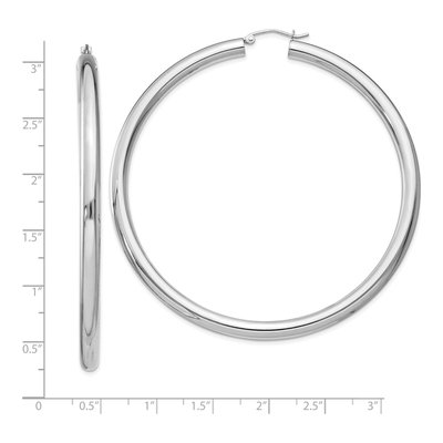 Sterling Silver 72mm Hoop Earrings – view 6