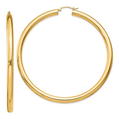 Gold-Plated Sterling Silver 72mm Gold-Flash Hoop Earrings