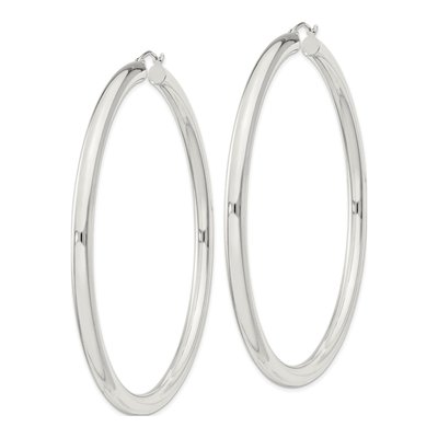 Sterling Silver 72mm Round Hoop Earrings – view 3