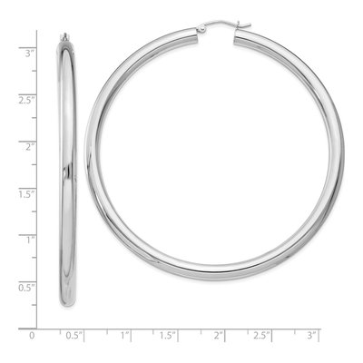 Sterling Silver 72mm Round Hoop Earrings – view 5