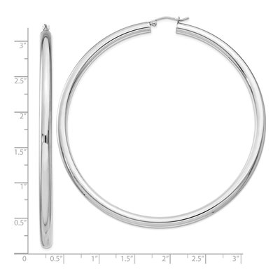 Sterling Silver 82mm Hoop Earrings – view 5