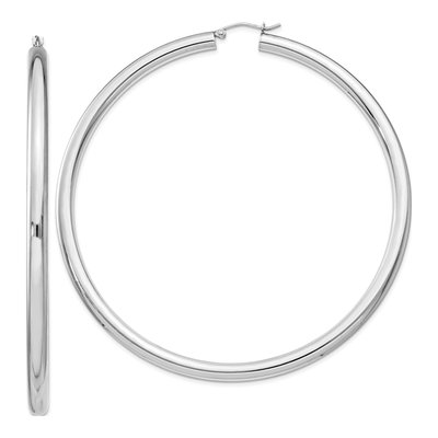 Sterling Silver 82mm Hoop Earrings