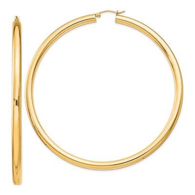 Gold-Plated Sterling Silver 82mm Hoop Earrings