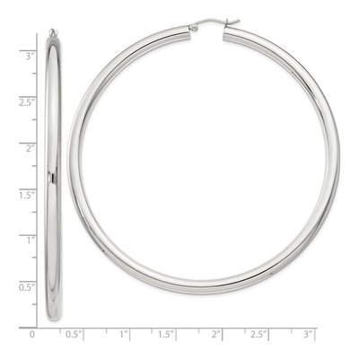 Sterling Silver 82mm Round Hoop Earrings – view 5