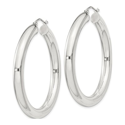 Sterling Silver 46mm Round Hoop Earrings – view 3