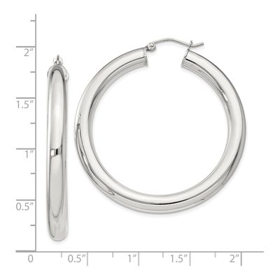 Sterling Silver 46mm Round Hoop Earrings – view 5
