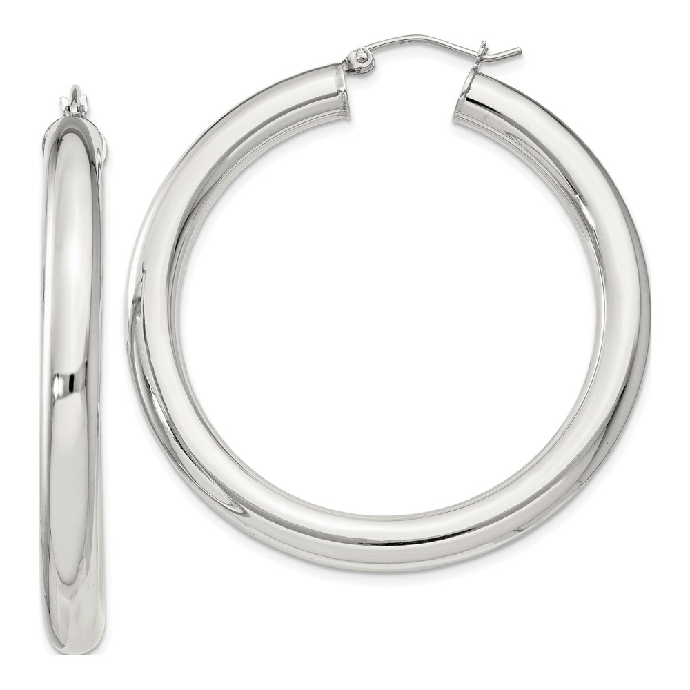 Sterling Silver 46mm Round Hoop Earrings