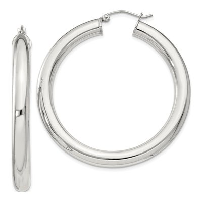 Sterling Silver 46mm Round Hoop Earrings