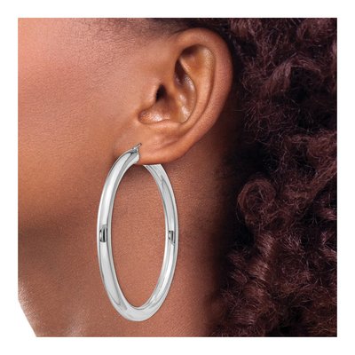 Sterling Silver 62mm Hoop Earrings – view 4